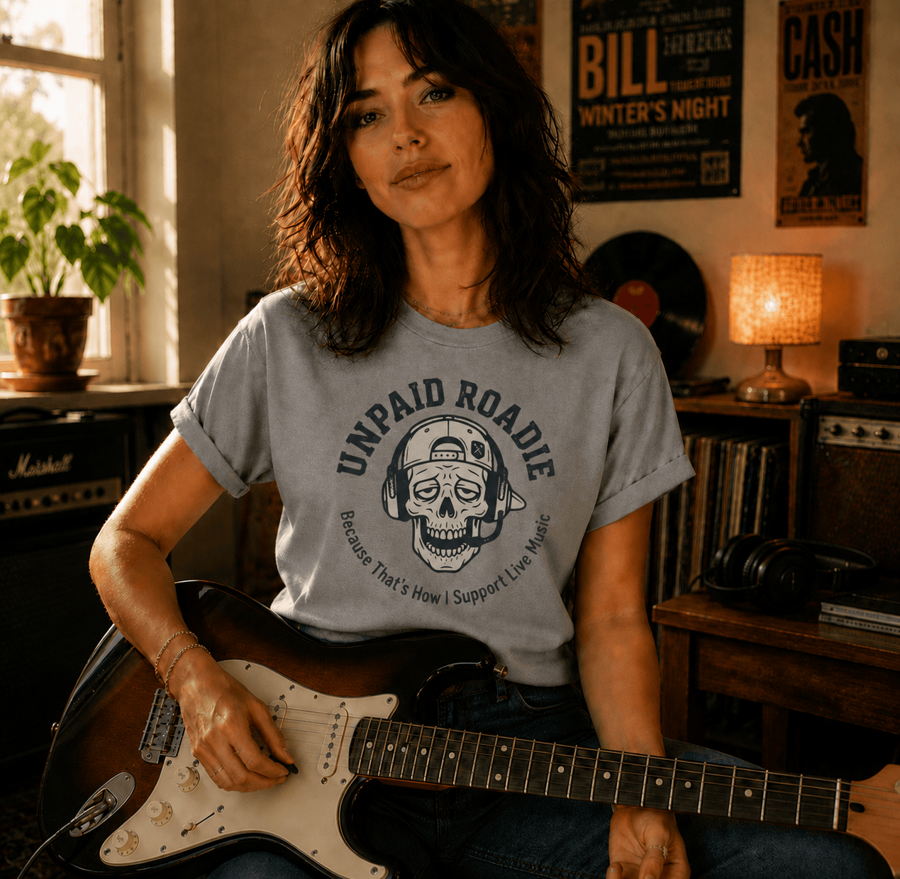 Unpaid Roadie Skull T-Shirt