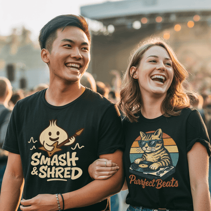 Purrfect Beats DJ Retro Cat T-Shirt