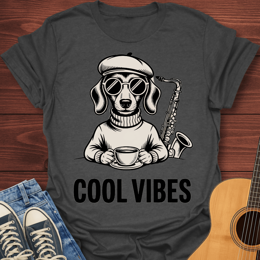 Cool Vibes Hipster Dog T-Shirt