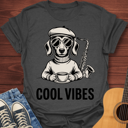 Cool Vibes Hipster Dog T-Shirt