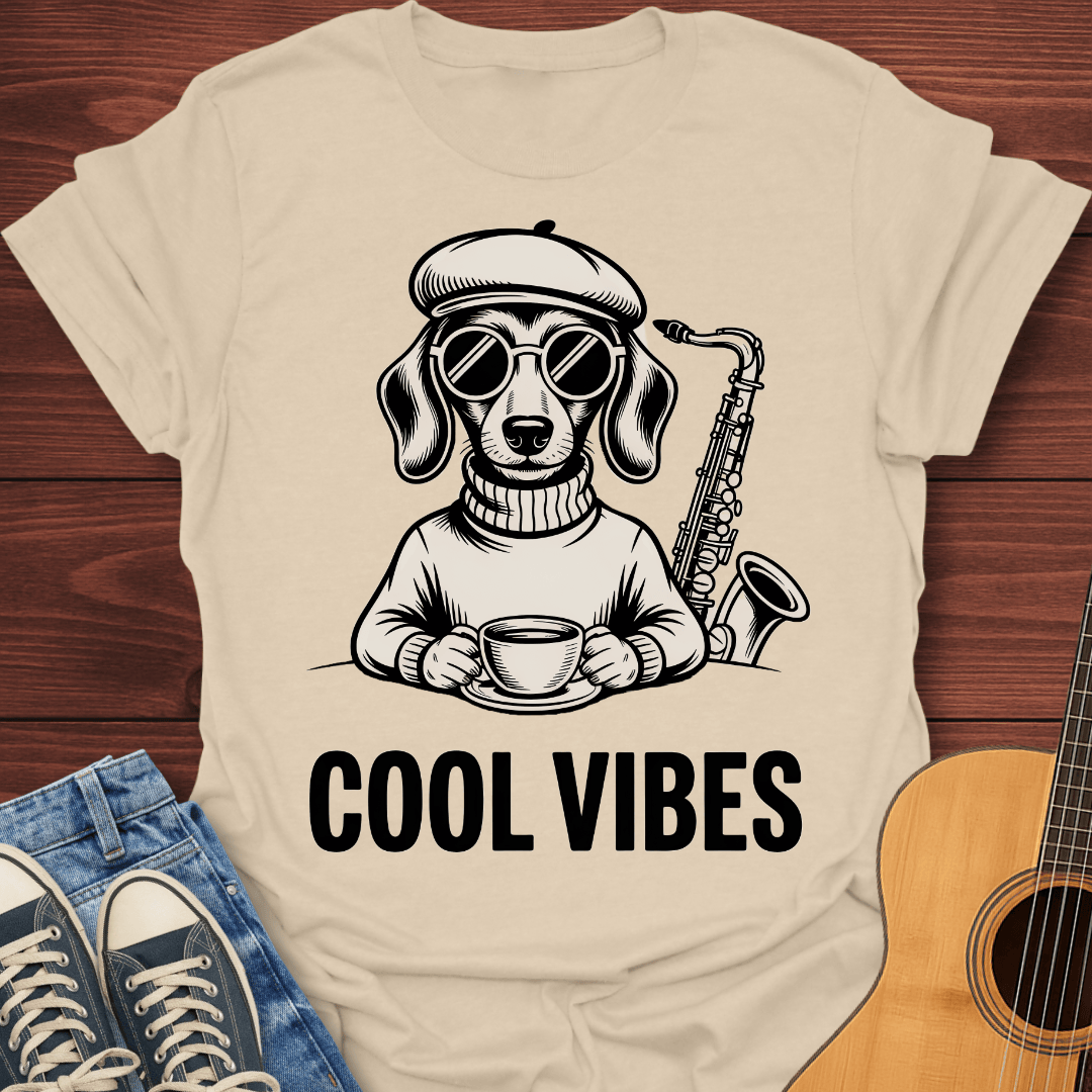 Cool Vibes Hipster Dog T-Shirt