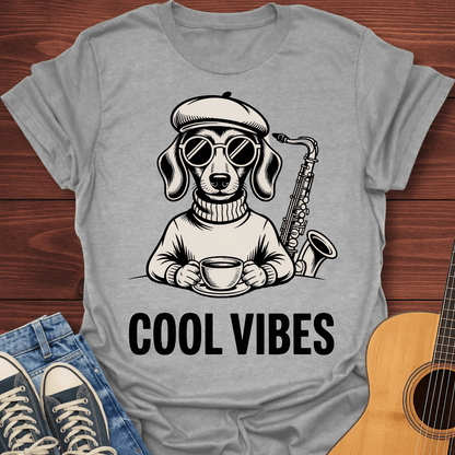 Cool Vibes Hipster Dog T-Shirt