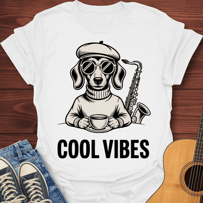 Cool Vibes Hipster Dog T-Shirt