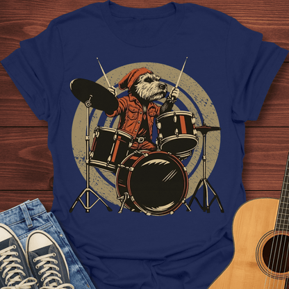 Retro Dog Drummer T-Shirt