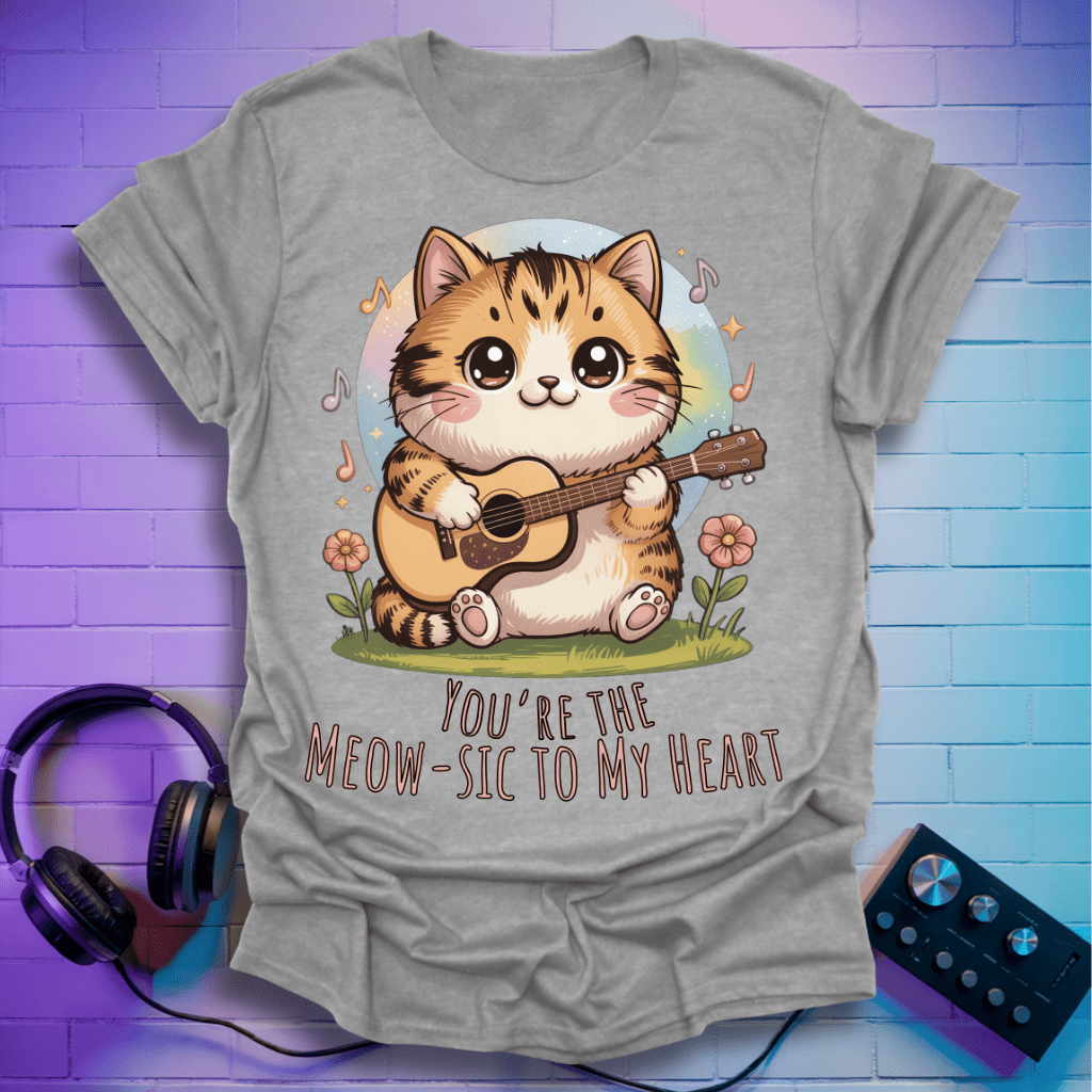 Rock ’n’ Purr Guitar Cat T-Shirt