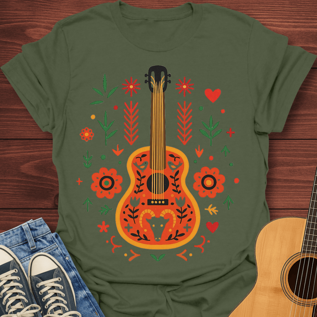 Folk Art Guitar T-Shirt