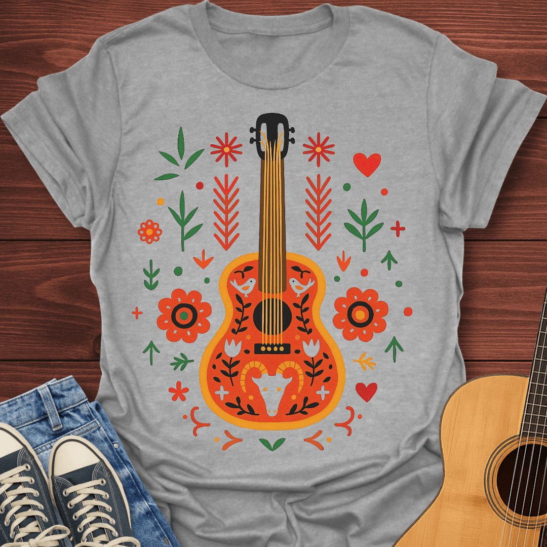 Folk Art Guitar T-Shirt