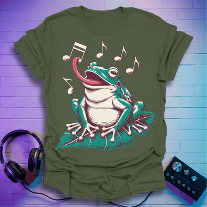 Hungry Frog Eating Musical Notes T-Shirt