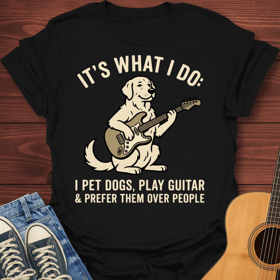 I Pet Dogs, Play Guitar Golden Retriever T-Shirt