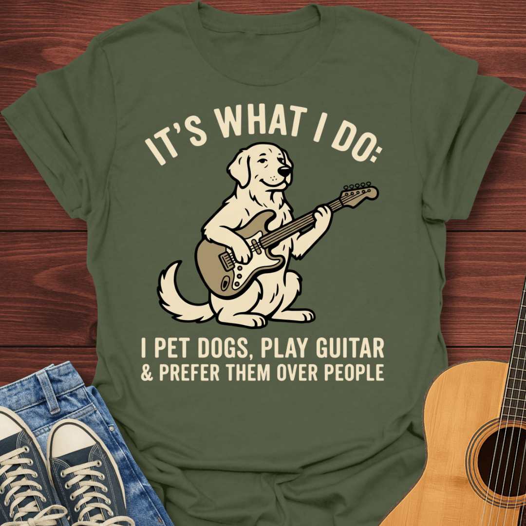 I Pet Dogs, Play Guitar Golden Retriever T-Shirt