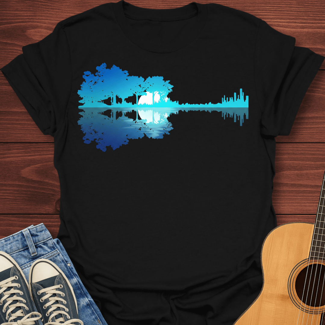 Guitar Moon Reflection T-Shirt