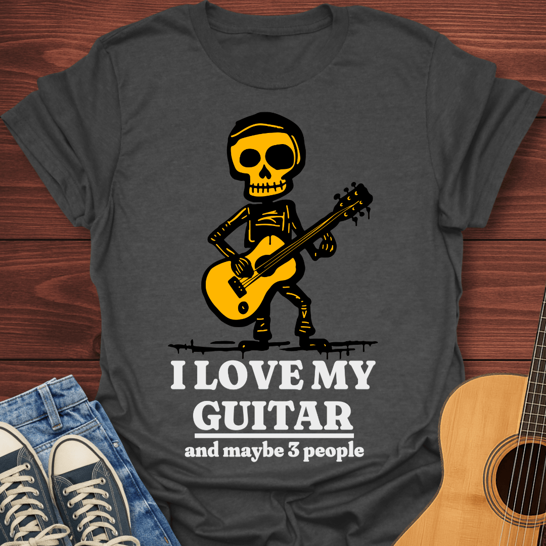 I Love My Guitar Skeleton T-Shirt