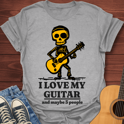 I Love My Guitar Skeleton T-Shirt