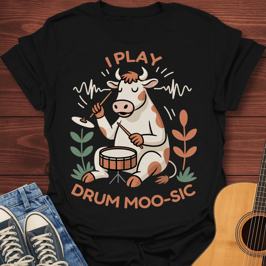 I Play Drum Moo-sic T-Shirt