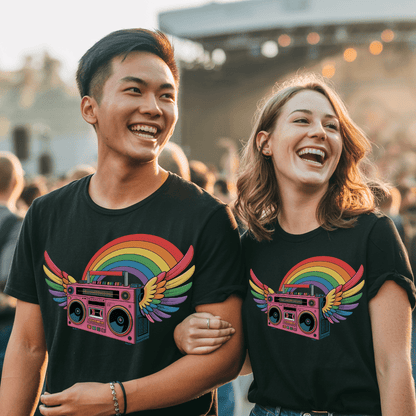 Rainbow Retro Boombox T-Shirt