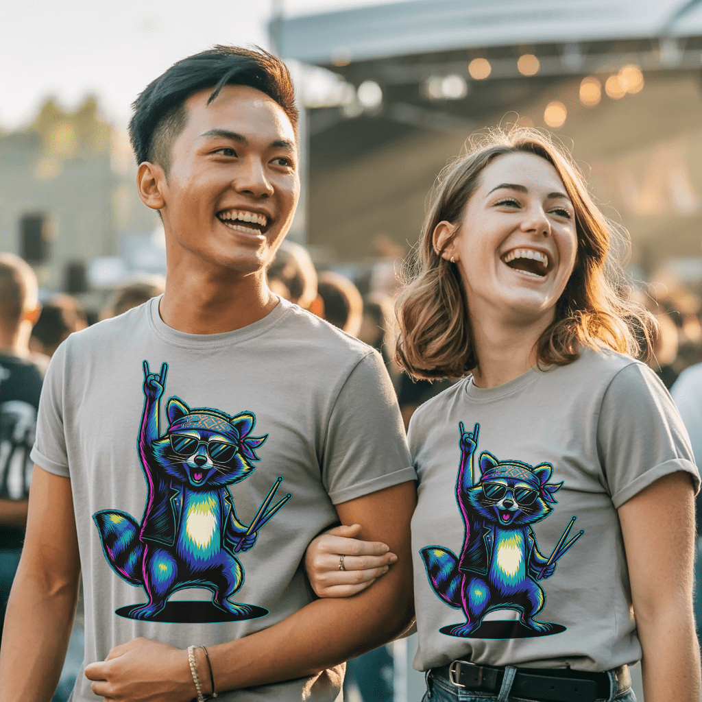 Raccoon Rock On T-shirt