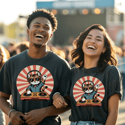 DJ Sunburst Cat T-Shirt
