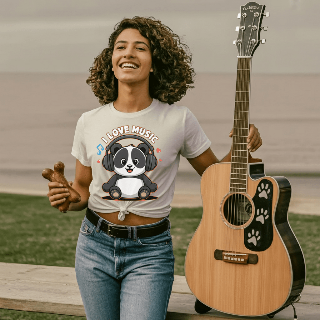 Pandas Love Music T-Shirt