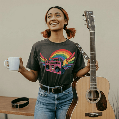 Rainbow Retro Boombox T-Shirt
