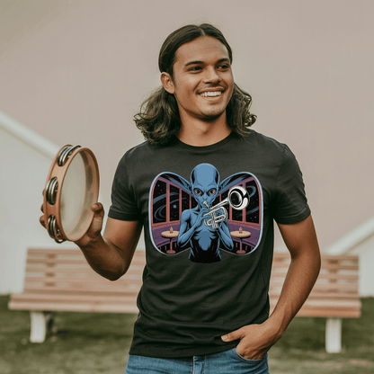 The Intergalactic Funk Alien Trumpeter T-Shirt
