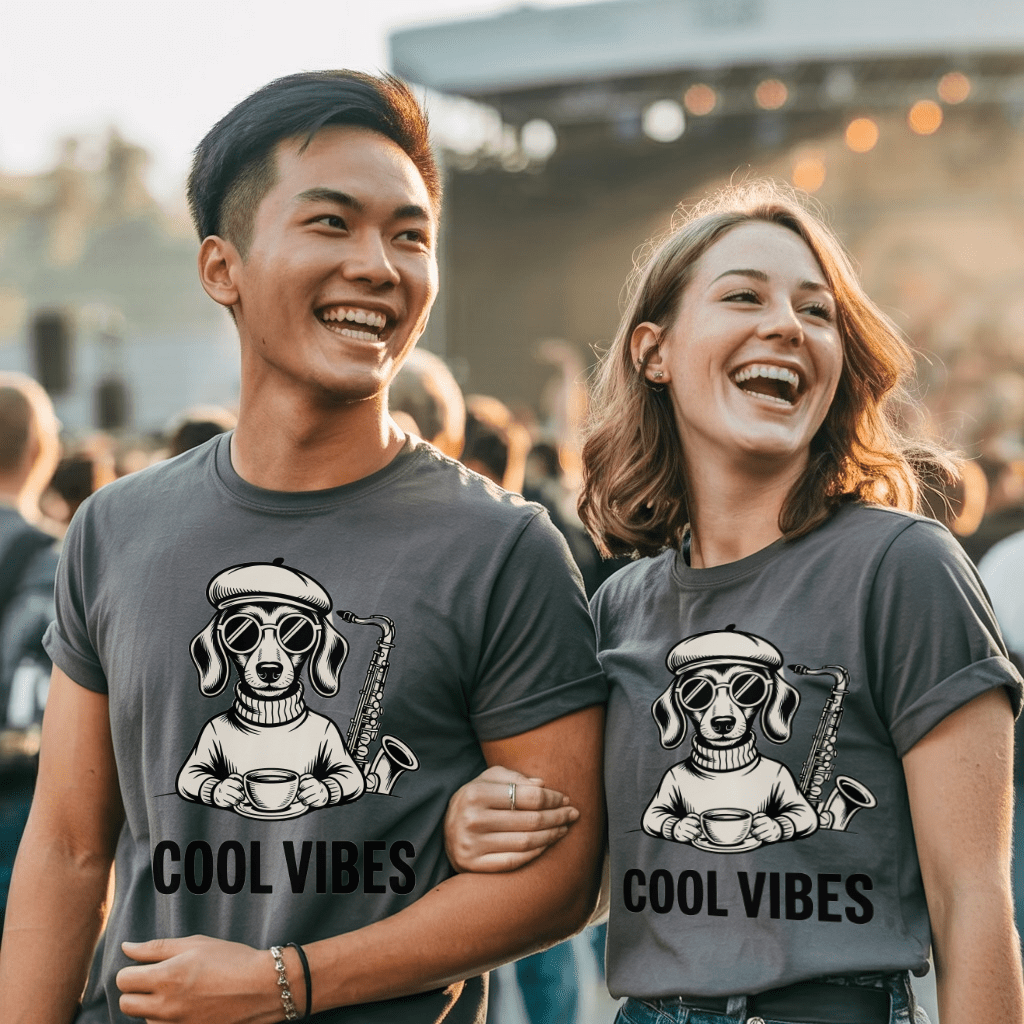 Cool Vibes Hipster Dog T-Shirt