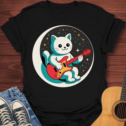 Kawaii Space Cat Guitarist T-Shirt
