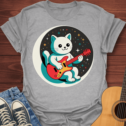 Kawaii Space Cat Guitarist T-Shirt