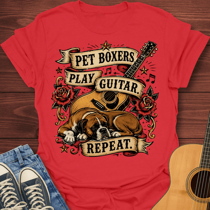 Pet Boxers Play Guitar Repeat T-Shirt