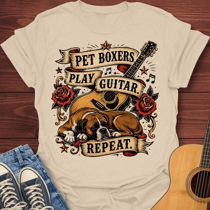 Pet Boxers Play Guitar Repeat T-Shirt