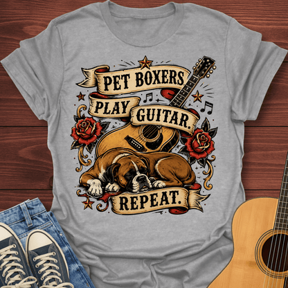 Pet Boxers Play Guitar Repeat T-Shirt