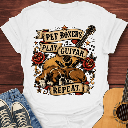 Pet Boxers Play Guitar Repeat T-Shirt