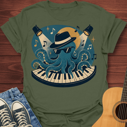 Piano Playing Octopus T-Shirt