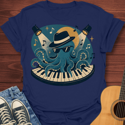Piano Playing Octopus T-Shirt