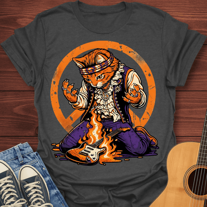 Psychedelic Guitar Cat T-Shirt