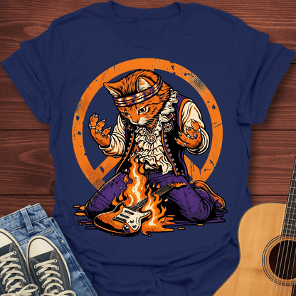 Psychedelic Guitar Cat T-Shirt