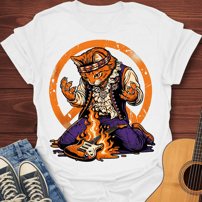 Psychedelic Guitar Cat T-Shirt