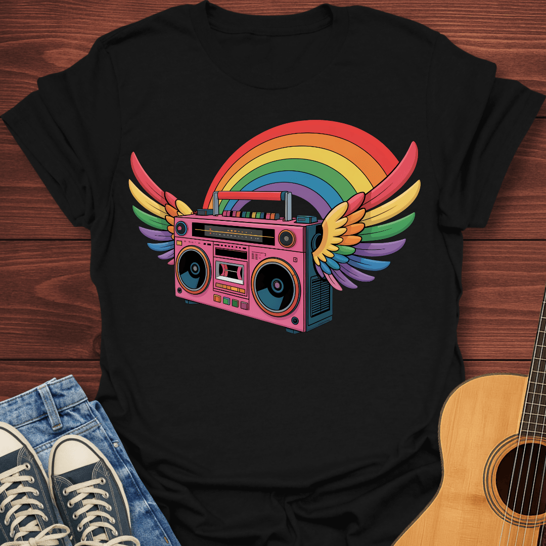 Rainbow Retro Boombox T-Shirt