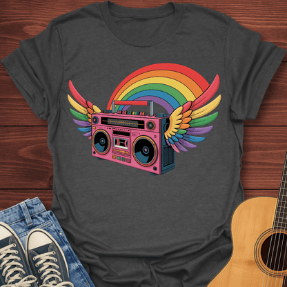 Rainbow Retro Boombox T-Shirt