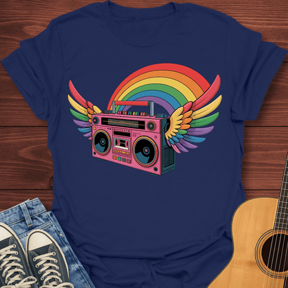Rainbow Retro Boombox T-Shirt