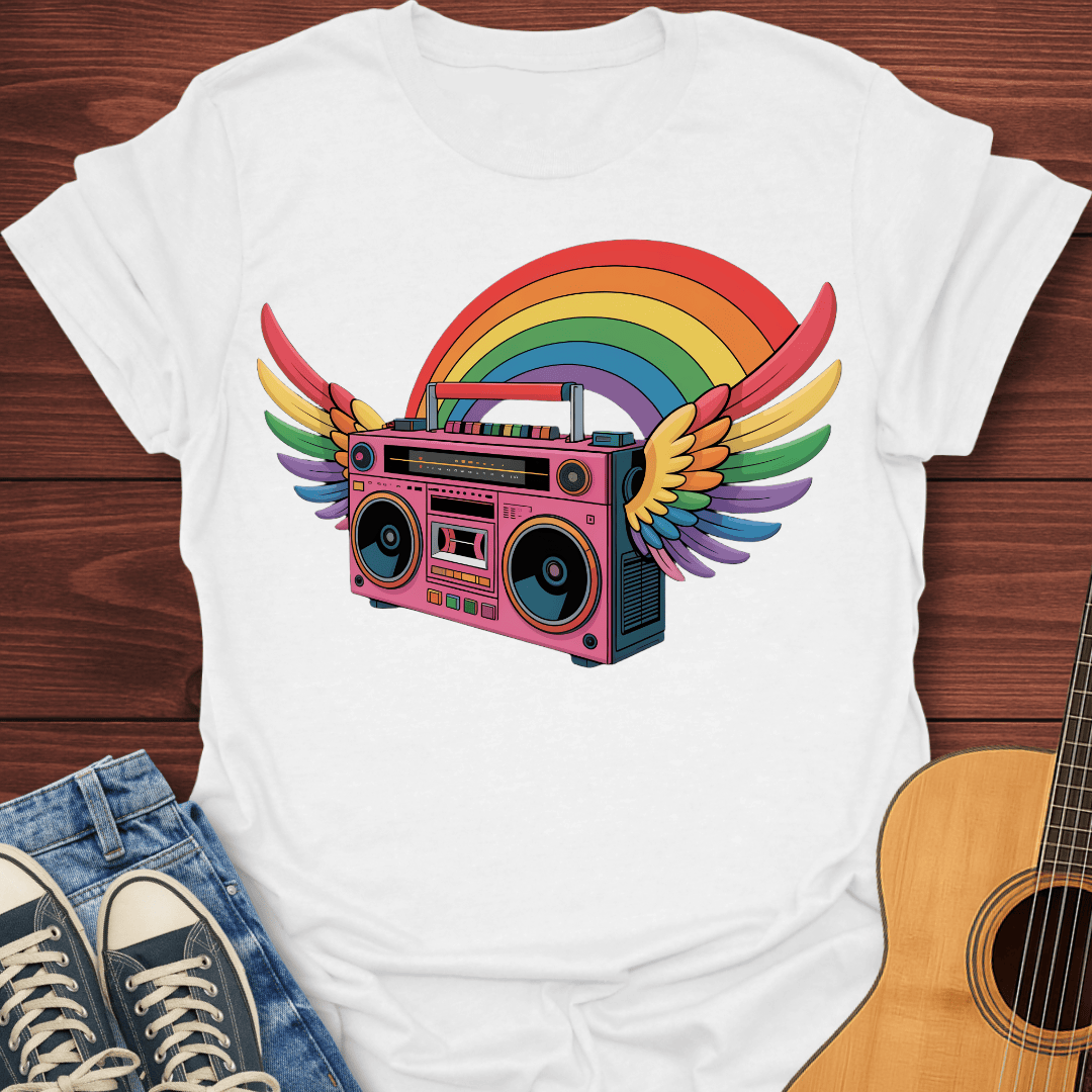 Rainbow Retro Boombox T-Shirt
