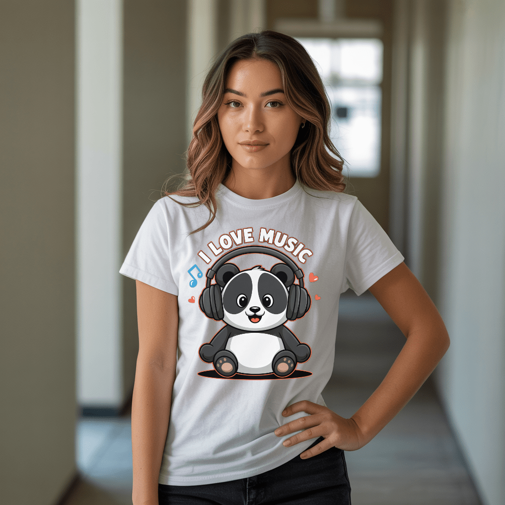 Pandas Love Music T-Shirt