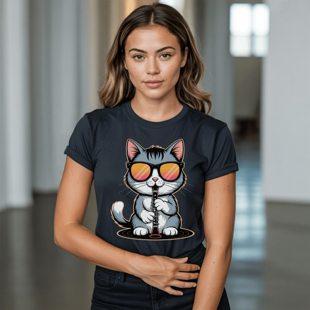 Kool Clarinet Cat T-Shirt