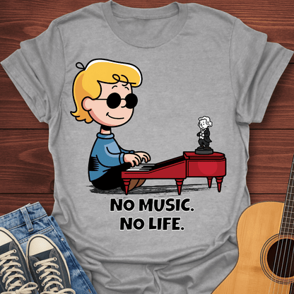 No Music No Life Pianist T-Shirt