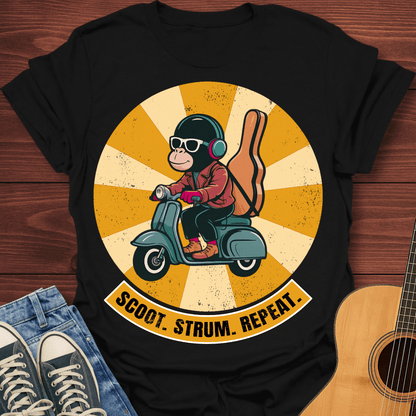 Scoot Strum Repeat Retro T-Shirt