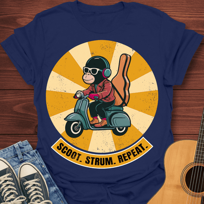 Scoot Strum Repeat Retro T-Shirt