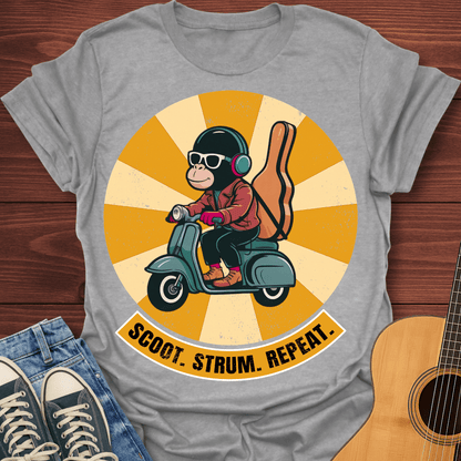 Scoot Strum Repeat Retro T-Shirt