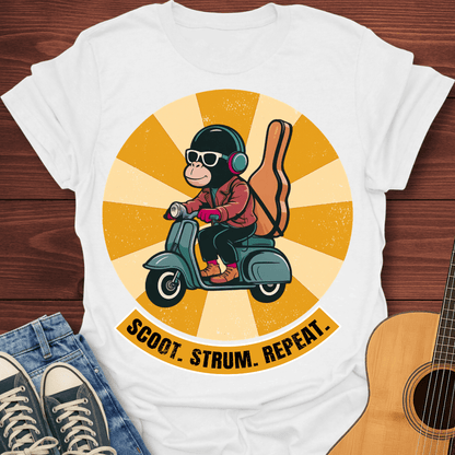 Scoot Strum Repeat Retro T-Shirt