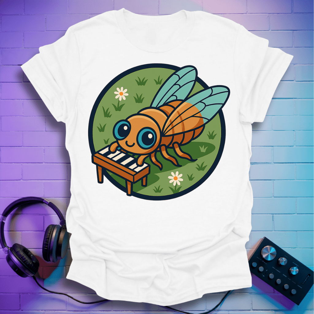 The Piano Bug – Cute Cicada Music T-Shirt