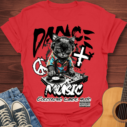 EDM Dance Music Cat T-Shirt