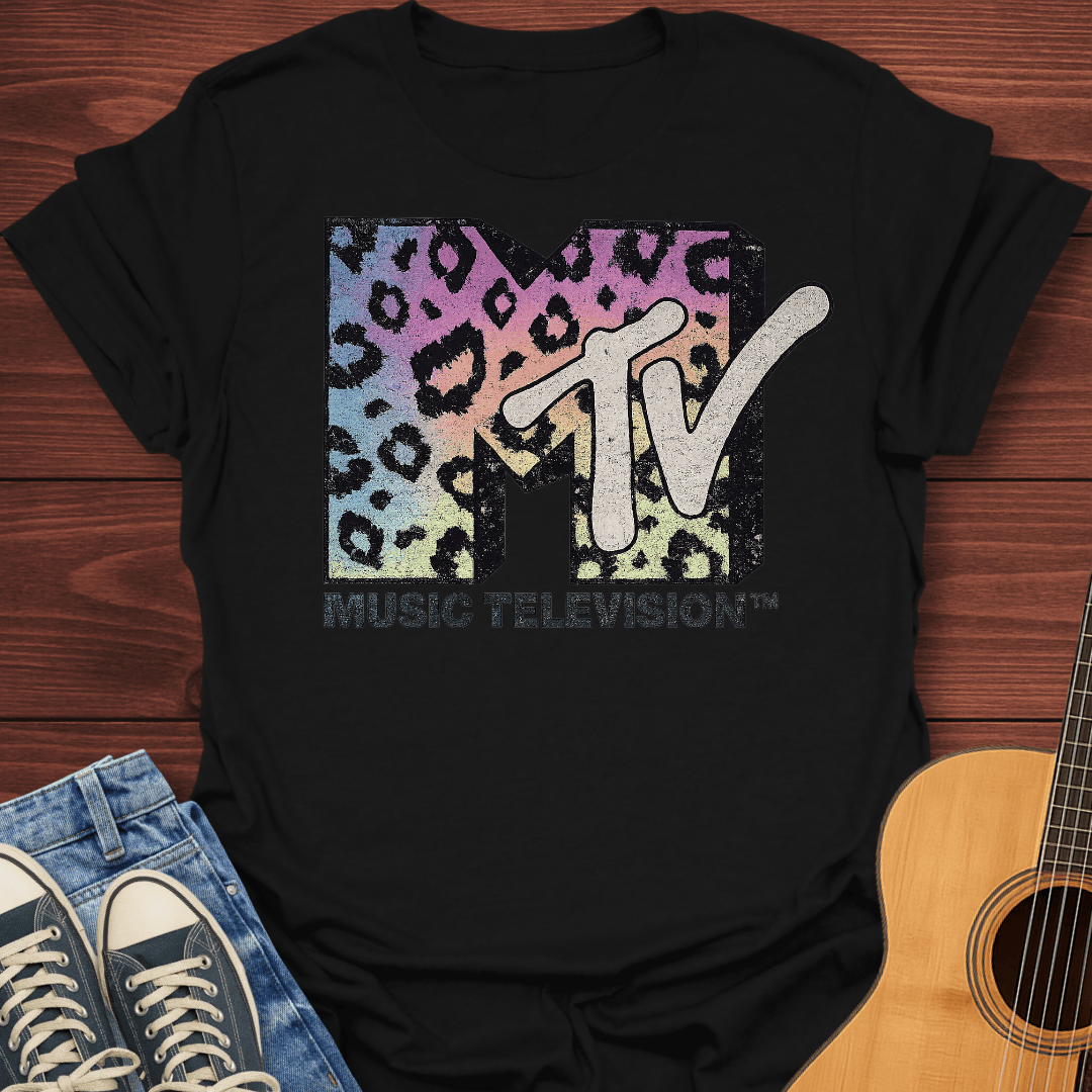 80s MTV Leopard Print T-Shirt